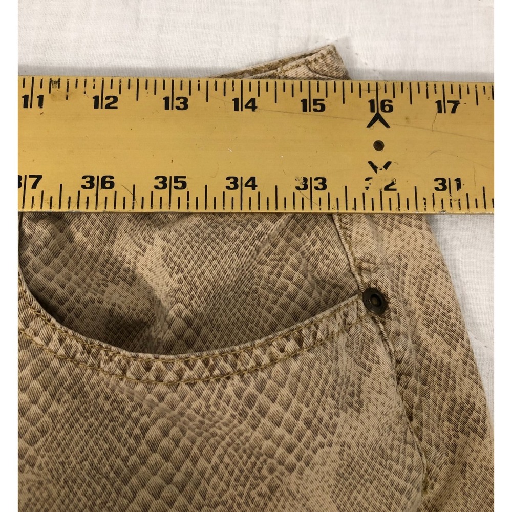 Liz Claiborne Liz Wear Jeans Women 14 Petite Brown Snakeskin Animal Print Pants - Picture 8 of 13